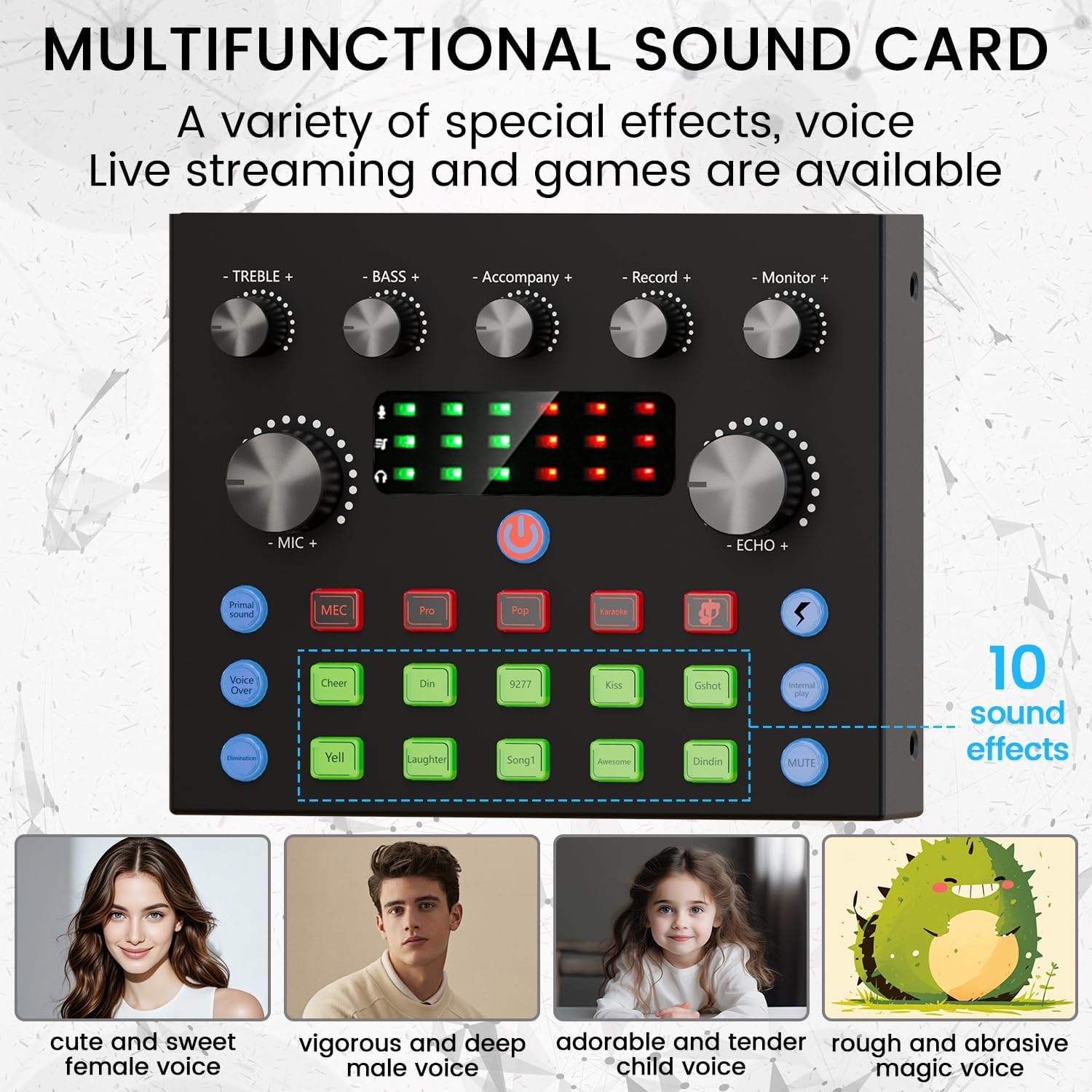 Podcast Equipment Bundle, Recording Studio Package with Podcast Microphone and Voice Changer, Live Sound Card - Audio Interface for Laptop Computer Vlog Living Broadcast Live Streaming YouTube TikTok - Image 3