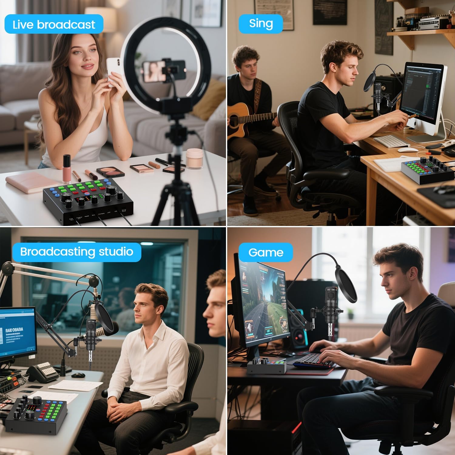 Podcast Equipment Bundle, Recording Studio Package with Podcast Microphone and Voice Changer, Live Sound Card - Audio Interface for Laptop Computer Vlog Living Broadcast Live Streaming YouTube TikTok - Image 6