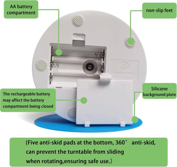 YVV Turner Cup Rotating Display Stand for Epoxy Glitter Tumbler, 360 Degree Automatic Mute Rotating Turntable for Photography Products Tumbler Making Supplies Spinner 4.72*1.77in Motorized Rotation - Image 5