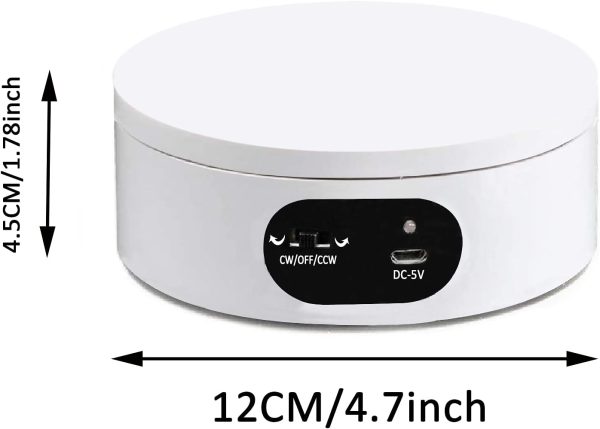 YVV Turner Cup Rotating Display Stand for Epoxy Glitter Tumbler, 360 Degree Automatic Mute Rotating Turntable for Photography Products Tumbler Making Supplies Spinner 4.72*1.77in Motorized Rotation - Image 7