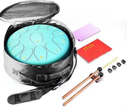 REGIS Steel Tongue Drum 12 Inch 13 Notes C Major – Handpan Drum Percussion Instrument for Adults, Beginner Friendly Music Gift with Mallets, Music Book & Carry Bag (malachite) - Image 2