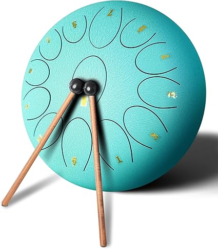 REGIS Steel Tongue Drum 12 Inch 13 Notes C Major – Handpan Drum Percussion Instrument for Adults, Beginner Friendly Music Gift with Mallets, Music Book & Carry Bag (malachite) - Image 3